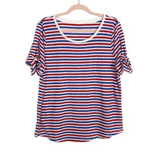 Patriotic Striped Cotton Linen Tee